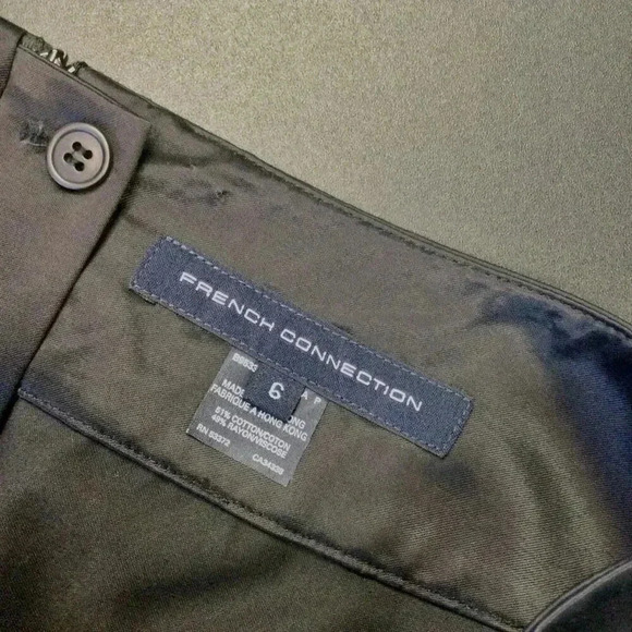 French Connection Womens Black Stretch Flat Front Slit A-Line Mini Skirt Size 6 - Picture 2 of 7